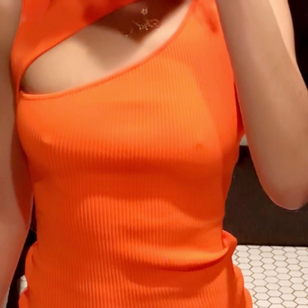 A orange dress